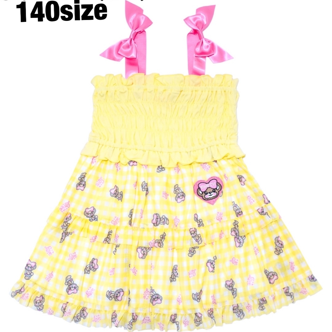 キッズ服女の子用(90cm~)ギンガムチェックワンピース????140size