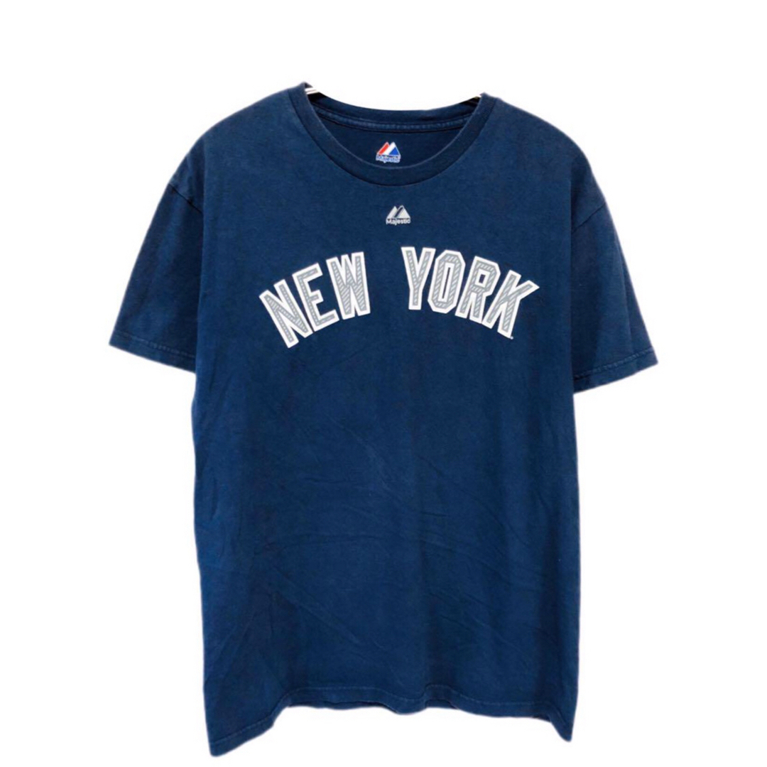 Majestic(マジェスティック)のMLB　ヤンキース　ロビンソン・カノ　24　Tシャツ　M　ネイビー　USA古着 メンズのトップス(Tシャツ/カットソー(半袖/袖なし))の商品写真