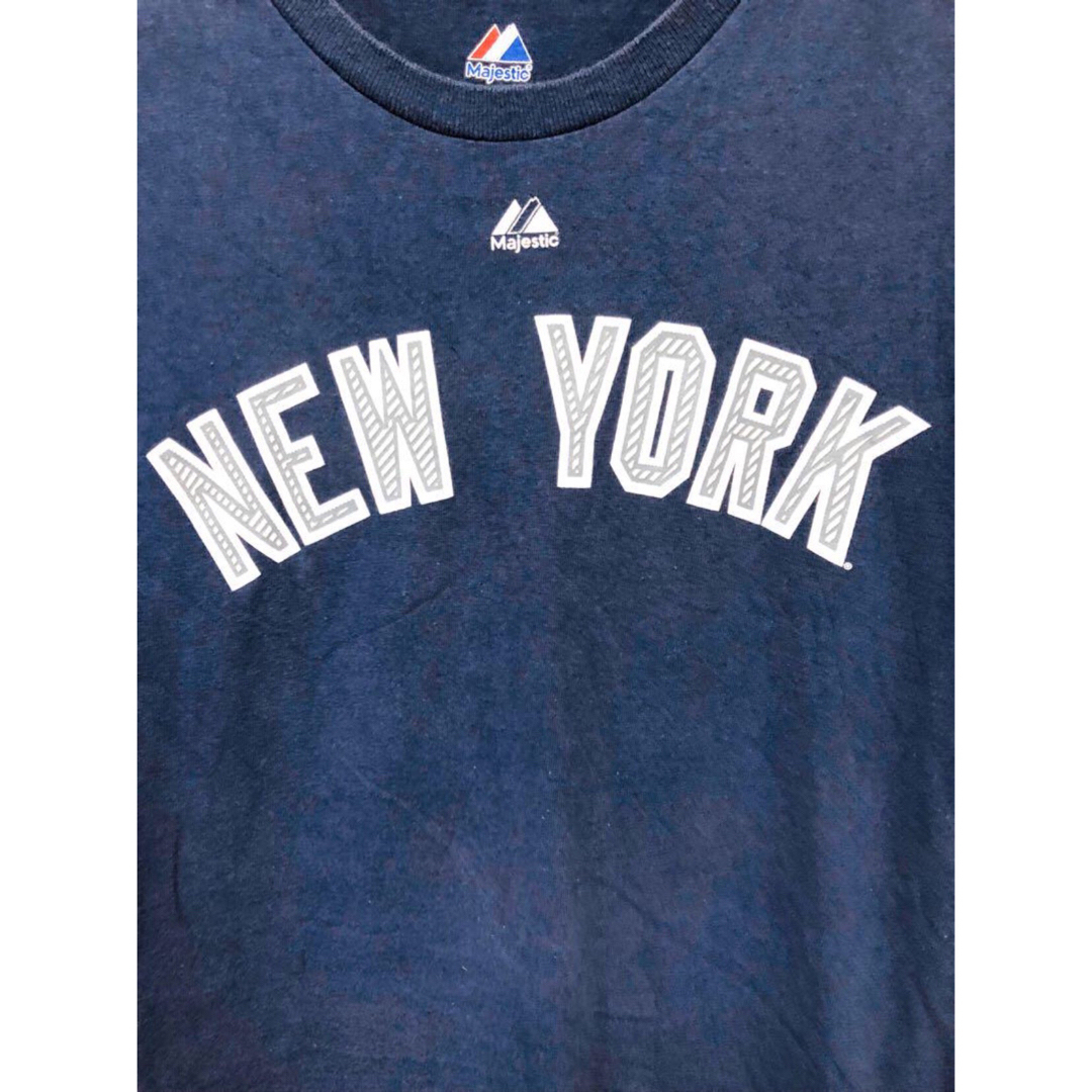 Majestic(マジェスティック)のMLB　ヤンキース　ロビンソン・カノ　24　Tシャツ　M　ネイビー　USA古着 メンズのトップス(Tシャツ/カットソー(半袖/袖なし))の商品写真