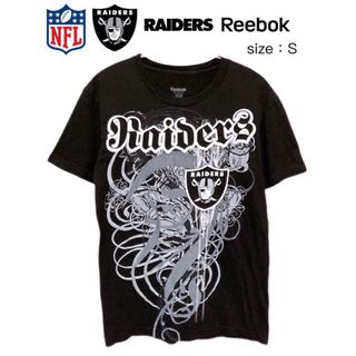 リーボック(Reebok)のNFL　ラスベガス・レイダース　Tシャツ　S　黒　USA古着(Tシャツ/カットソー(半袖/袖なし))