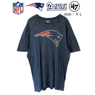 フォーティセブン(47 Brand)のNFL　ニューイングランド・ペイトリオッツ　Tシャツ　XL　ネイビー　USA古着(Tシャツ/カットソー(半袖/袖なし))