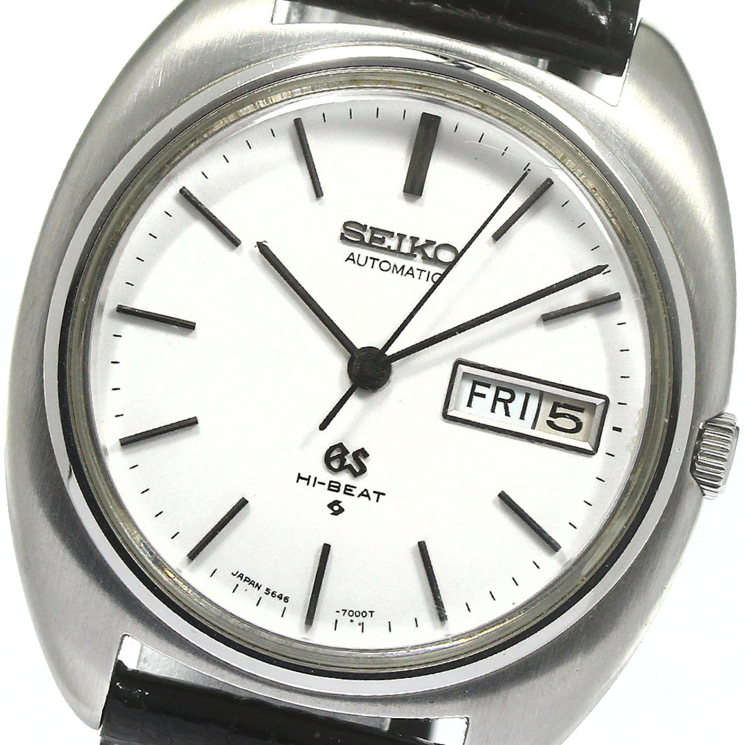 シルバームーブメントセイコー SEIKO 5646-7000 グランドセイコー デイデイト 自動巻き メンズ _783390