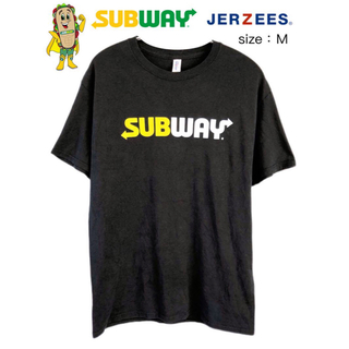ジャージーズ(JERZEES)のSUBWAY　サブウェイ　Tシャツ　M　黒　USA古着(Tシャツ/カットソー(半袖/袖なし))