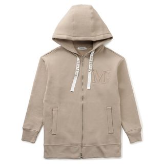 エスマックスマーラ('S Max Mara)のエス マックス マーラ 'S MAX MARA ロングパーカー ジップアップ フーディ NOSTOC 裏起毛 ダブルジップ ロゴリボン コットンジャージー 2023年秋冬新作 2399260133 0002 HONEY(パーカー)