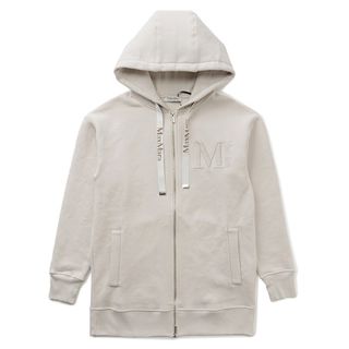 エスマックスマーラ('S Max Mara)のエス マックス マーラ 'S MAX MARA ロングパーカー ジップアップ フーディ NOSTOC 裏起毛 ダブルジップ ロゴリボン コットンジャージー 2023年秋冬新作 2399260133 0002 001ECRU(パーカー)