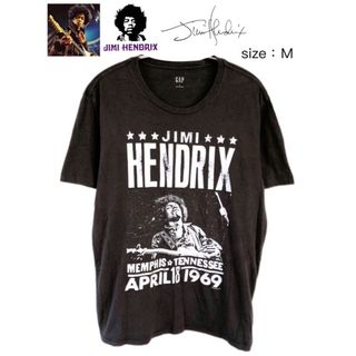 ギャップ(GAP)のJimi Hendrix　ジミ・ヘンドリックス　Tシャツ　M　黒　USA古着(Tシャツ/カットソー(半袖/袖なし))