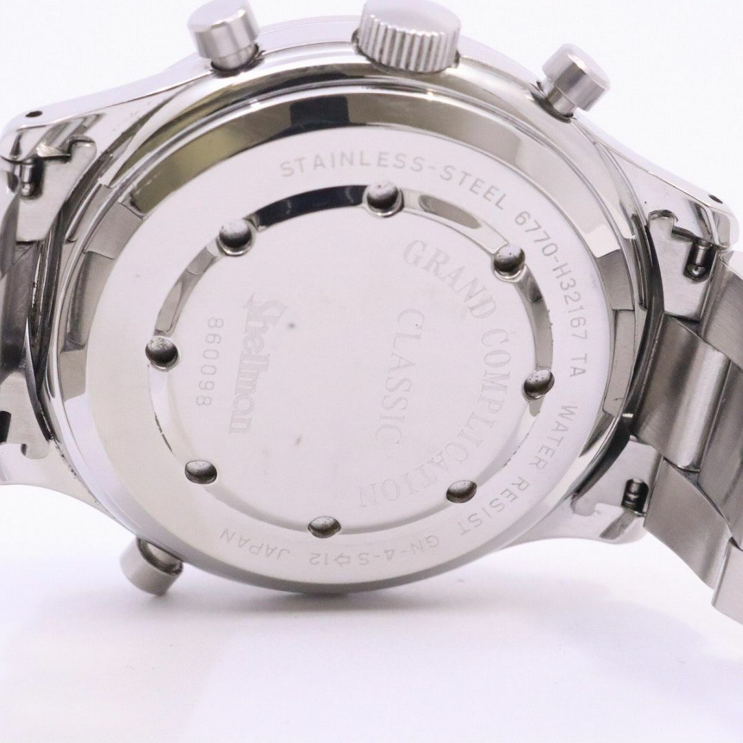 シェルマン グランドコンプリケーション クラシック クォーツ メンズ 腕時計 シルバー文字盤 純正SSベルト 6771-H32167