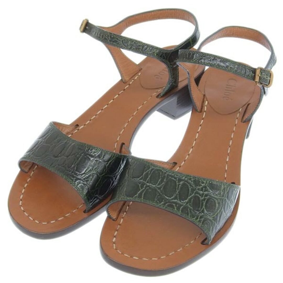 Chloe - 【中古】Chloe クロエ レザー クロコ型押し サンダル #36 1/2