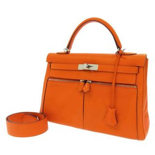 エルメス(Hermes)のエルメス ハンドバッグ ケリーラキ32 オレンジ/シルバー金具 スイフト □O刻印 HERMES 2way(ハンドバッグ)