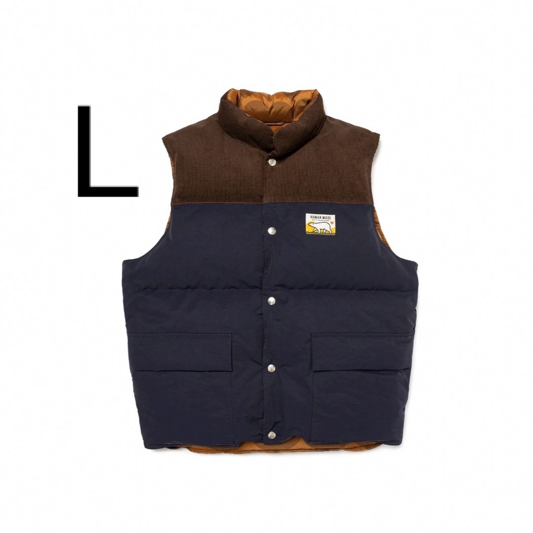 HUMAN MADE(ヒューマンメイド)のHuman made REVERSIBLE DOWN VEST L メンズのジャケット/アウター(ダウンベスト)の商品写真