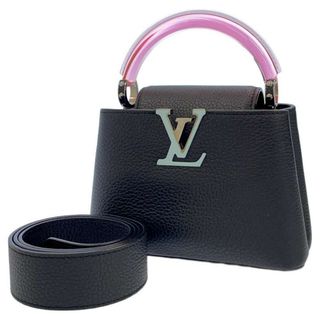 ルイヴィトン(LOUIS VUITTON)のルイヴィトン ハンドバッグ トリヨンレザー/プレキシグラス カプシーヌMINI M56072 黒 ブラック(ハンドバッグ)