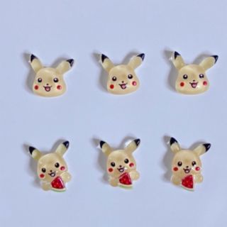 ポケモン(ポケモン)のピカチュウネイルパーツ 6個セット(デコパーツ)