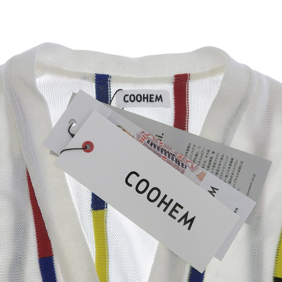 COOHEM(コーヘン)のコーヘン 未使用 Coohem コーヘン マルチボーダー コットン カーディガン メンズ ホワイト L 20-202-015 L メンズのトップス(カーディガン)の商品写真
