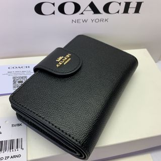 新品、未使用COACHコーチ折り財布シグネチャースモールウォレットカーキ×白22