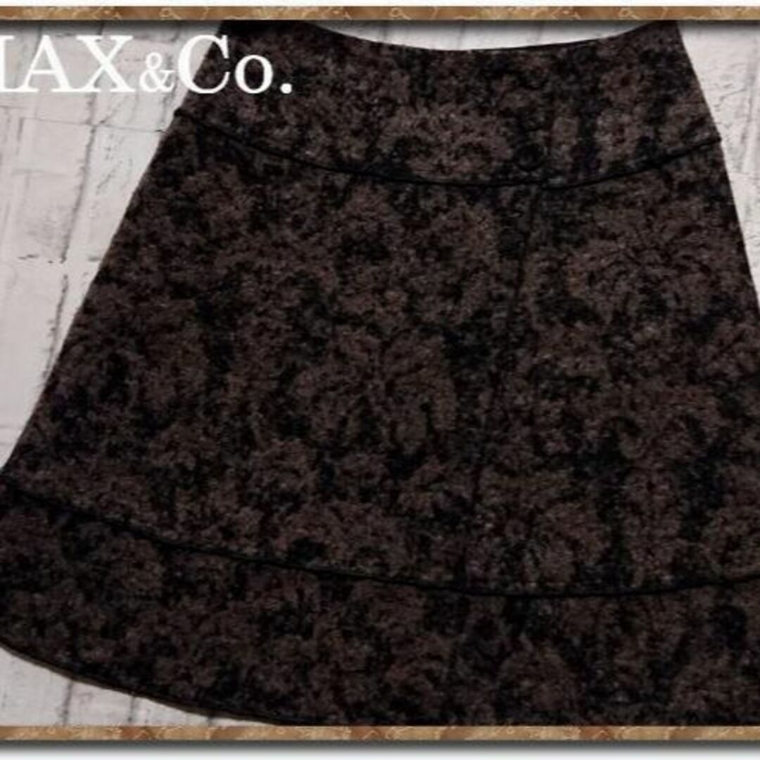 Max & Co.(マックスアンドコー)のマックスアンドコー　アルパカモヘヤ混ジャガードスカート　茶 レディースのスカート(ミニスカート)の商品写真