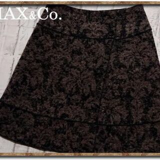 マックスアンドコー(Max & Co.)のマックスアンドコー　アルパカモヘヤ混ジャガードスカート　茶(ミニスカート)