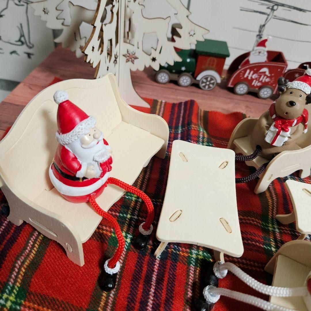 クリスマスオーナメント 木製家具 木製ツリー  クリスマストレインなど インテリア/住まい/日用品のインテリア小物(置物)の商品写真