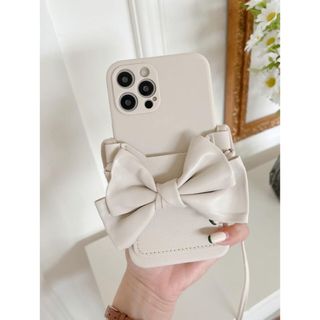 ザラ(ZARA)のリボン 収納ポケット付き iPhoneケース iPhoneカバー スマホケース (iPhoneケース)