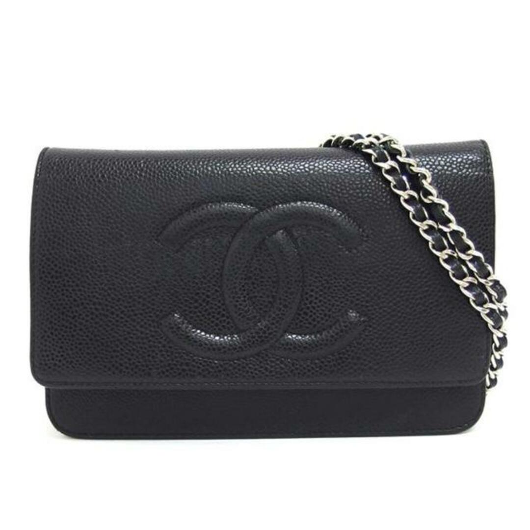 <br>CHANEL  シャネル/ココマーク/キャビアスキンチェーンウォレット/ブラック/218*****/シャネル/ABランク/04財布