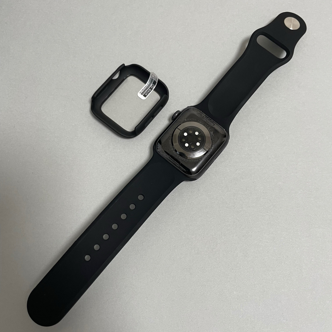 Apple Watch(アップルウォッチ)のAppleWatch 7 アップルウォッチ バンド S/M 45mm ブラック メンズの時計(ラバーベルト)の商品写真