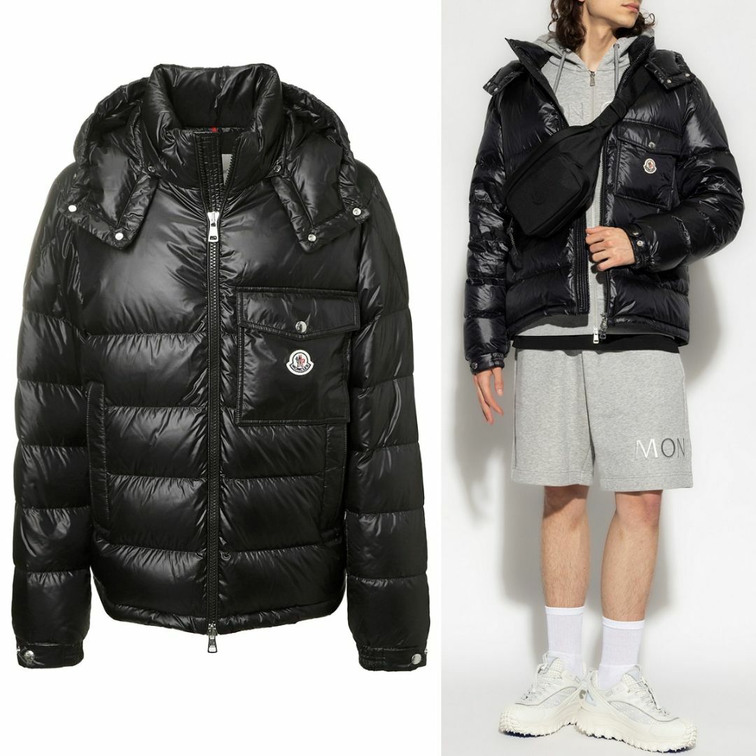 MONCLER(モンクレール)の送料無料 MONCLER モンクレール WOLLASTON 1A00001 595ZZ ブラック ダウンジャケット ブルゾン size 1 メンズのジャケット/アウター(ダウンジャケット)の商品写真