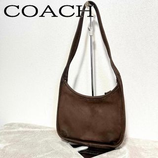 コーチ(COACH)の美品✨COACH コーチセミショルダーバッグトートバッグ ブラウン茶ストライプ(ショルダーバッグ)