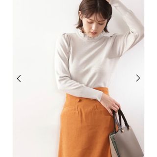 エヌナチュラルビューティーベーシック(N.Natural beauty basic)のお値下げ◆フリルネック総針ニット(ニット/セーター)