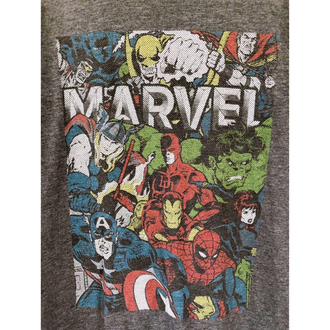 MARVEL(マーベル)のMARVEL SUPER HEROES　Tシャツ　L 　グレー　USA古着 メンズのトップス(Tシャツ/カットソー(半袖/袖なし))の商品写真