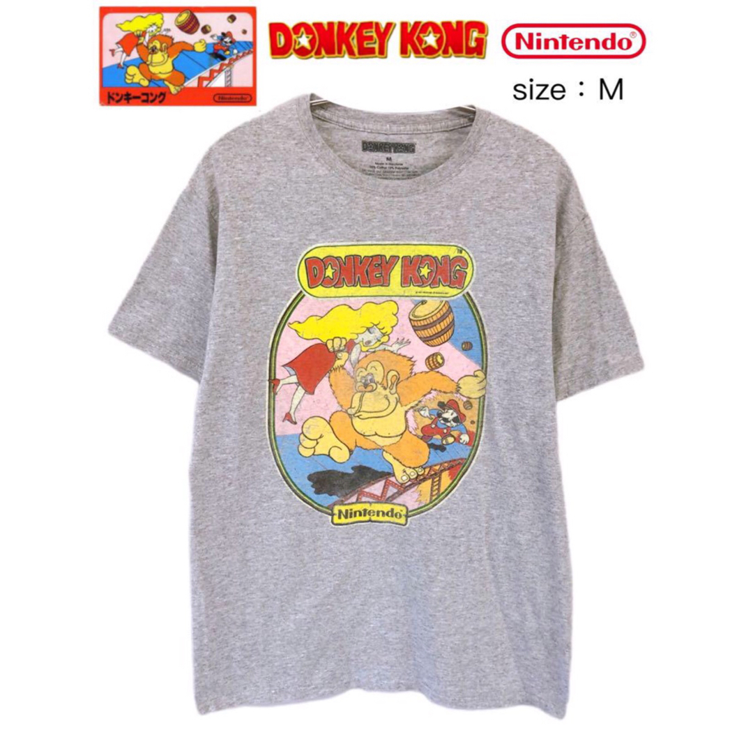 任天堂(ニンテンドウ)のDONKEY KONG　ドンキーコング　Tシャツ　M　グレー　USA古着 メンズのトップス(Tシャツ/カットソー(半袖/袖なし))の商品写真