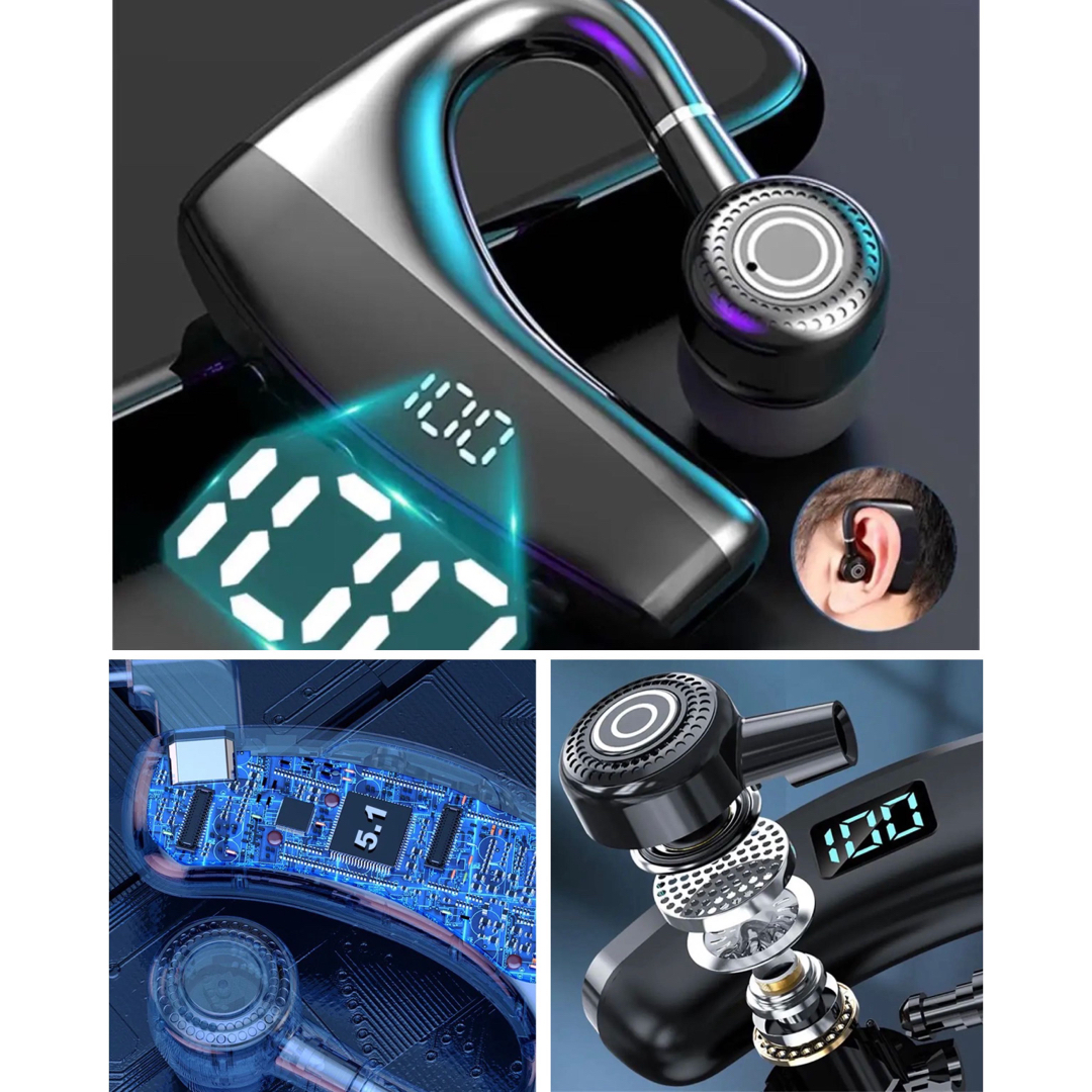Bluetooth　5.1 イヤホン　ワイヤレスイヤホン  LED 画面　 スマホ/家電/カメラのオーディオ機器(ヘッドフォン/イヤフォン)の商品写真