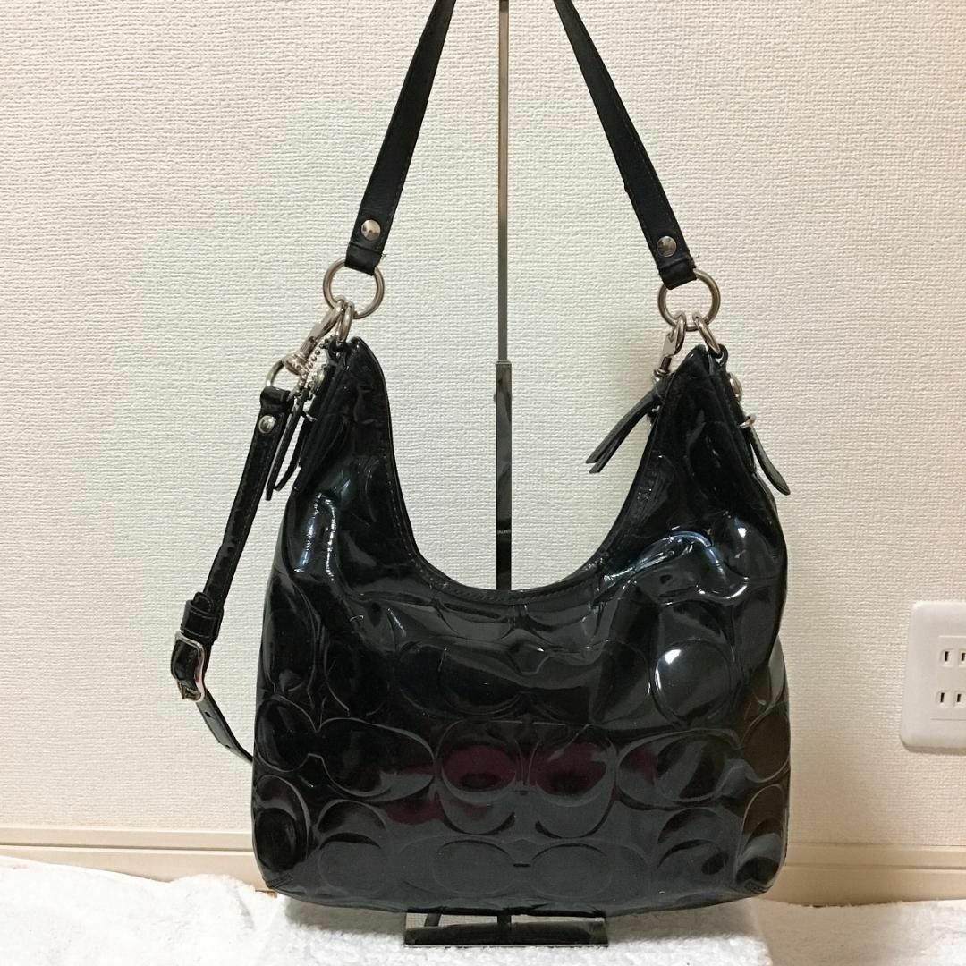 レア✨COACH コーチショルダーバッグハンドバッグ型押しシグネチャー ...