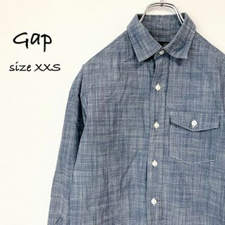 ギャップ(GAP)のギャップ　コットンシャツ　ダンガリー【XXS】スリムフィット　スモールサイズ(シャツ)