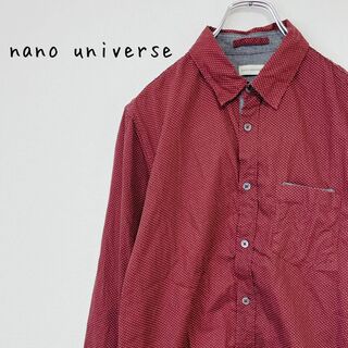 ナノユニバース(nano・universe)のナノユニバース　ドット柄長袖シャツ【46】胸ポケット　総柄　シンプルカジュアル(シャツ)