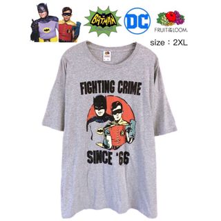 フルーツオブザルーム(FRUIT OF THE LOOM)のバットマン＆ロビン　TVシリーズ　Tシャツ　2XL　グレー　USA古着(Tシャツ/カットソー(半袖/袖なし))