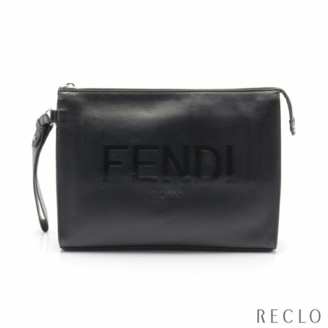 FENDI(フェンディ)のフラット スリム クラッチバッグ レザー ブラック レディースのバッグ(クラッチバッグ)の商品写真