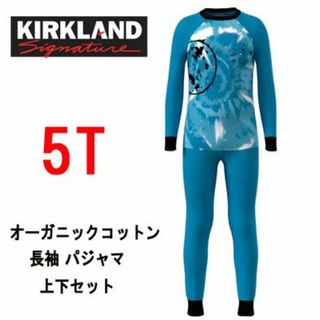 新品 110 ★ コストコ キッズ オーガニックコットン パジャマ ブルー 5T