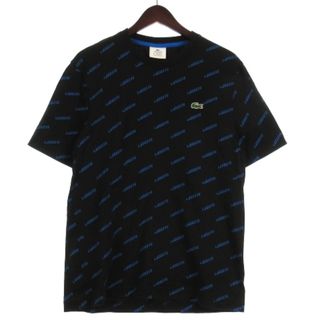 ラコステライブ(LACOSTE L!VE)のラコステ ライブ L!VE Tシャツ カットソー 半袖 ロゴ 総柄 ブラック(Tシャツ/カットソー(半袖/袖なし))