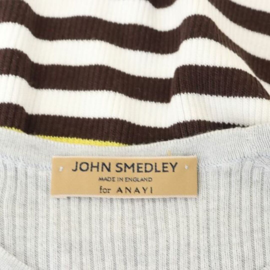 JOHN SMEDLEY(ジョンスメドレー)のジョンスメドレー for ANAYI ボーダー リブニット カットソー 五分袖 レディースのトップス(その他)の商品写真