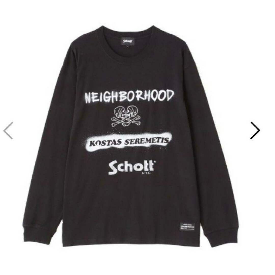 Tシャツ/カットソー(七分/長袖)Neighborhood Schott  LS T-SHIRT BLACK