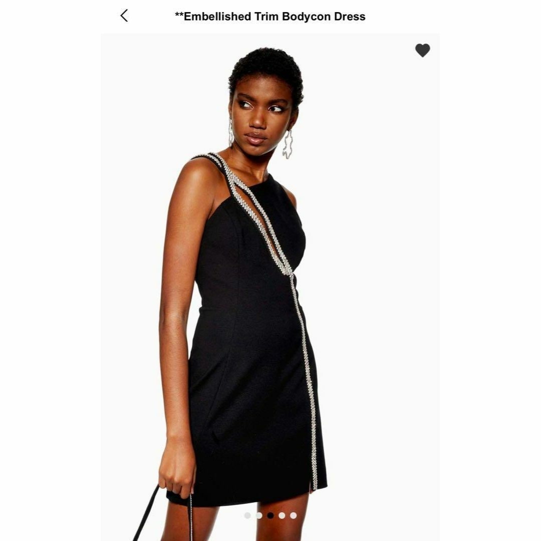 ZARA(ザラ)のEmbellishedTrim BodyconDressビジューボディコンドレス レディースのワンピース(ミニワンピース)の商品写真