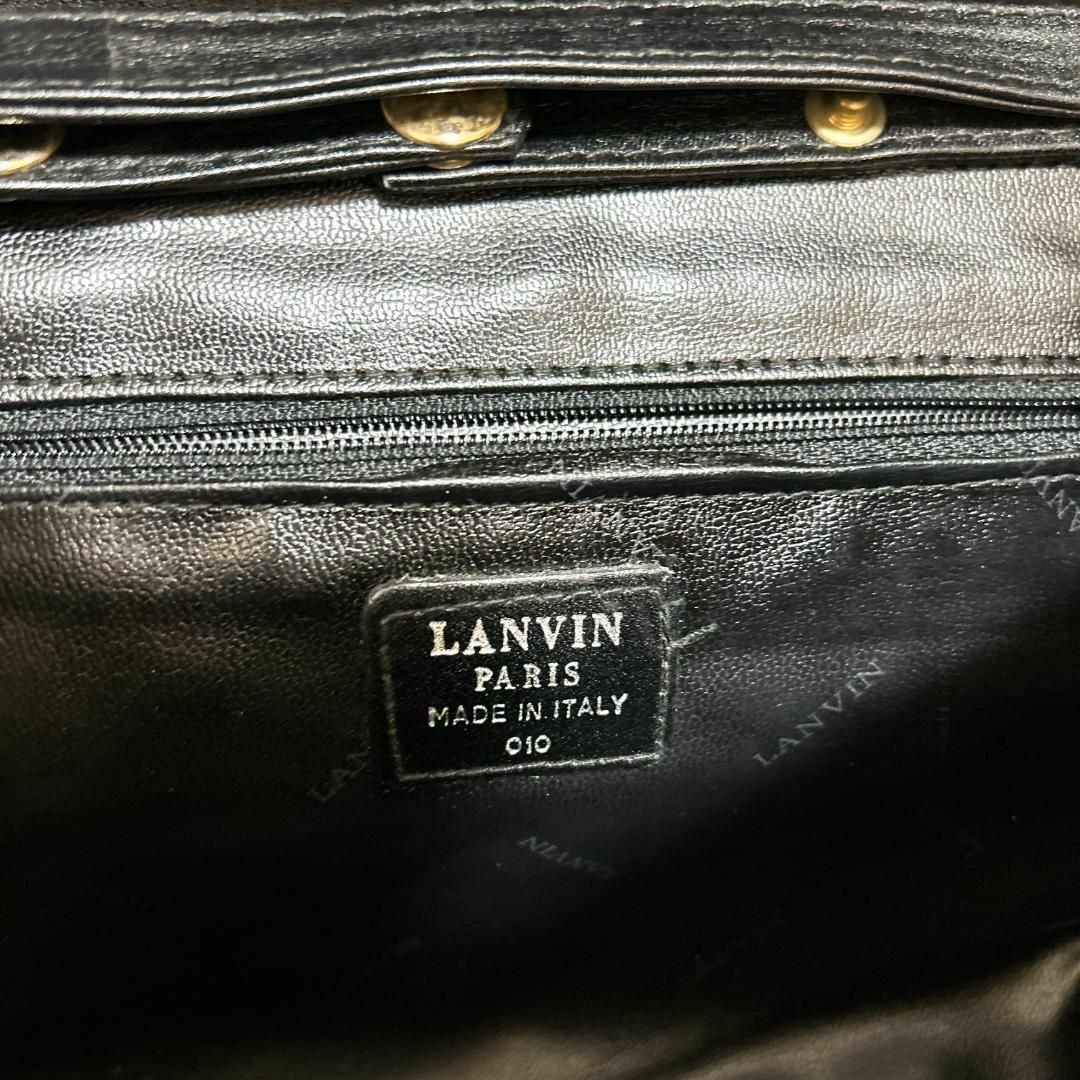 美品✨LANVINランバンセミショルダーバッグトートバッグブラック黒ロゴ