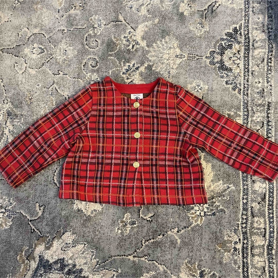 PETIT BATEAU(プチバトー)のプチバトー　カーディガン  12m 74cm キッズ/ベビー/マタニティのベビー服(~85cm)(カーディガン/ボレロ)の商品写真