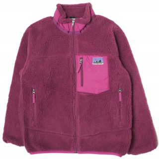 パタゴニア(patagonia)のPATAGONIA パタゴニア 2011年製 KID'S RETRO-X JACKET キッズ・レトロX・ジャケット 65643 KID'S L(12) MAG パープル ボア フリース カーディガン アウター【中古】【PATAGONIA】(ブルゾン)