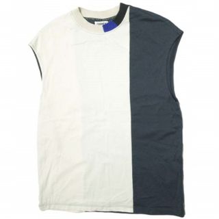 コーヘン(COOHEM)のCOOHEM コーヘン 日本製 STRIPE RIB KNIT COMBI T-SHIRT ストライプリブニットコンビTシャツ 11-232-030 M IVORY/NAVY ノースリーブ トップス【中古】【COOHEM】(Tシャツ(半袖/袖なし))