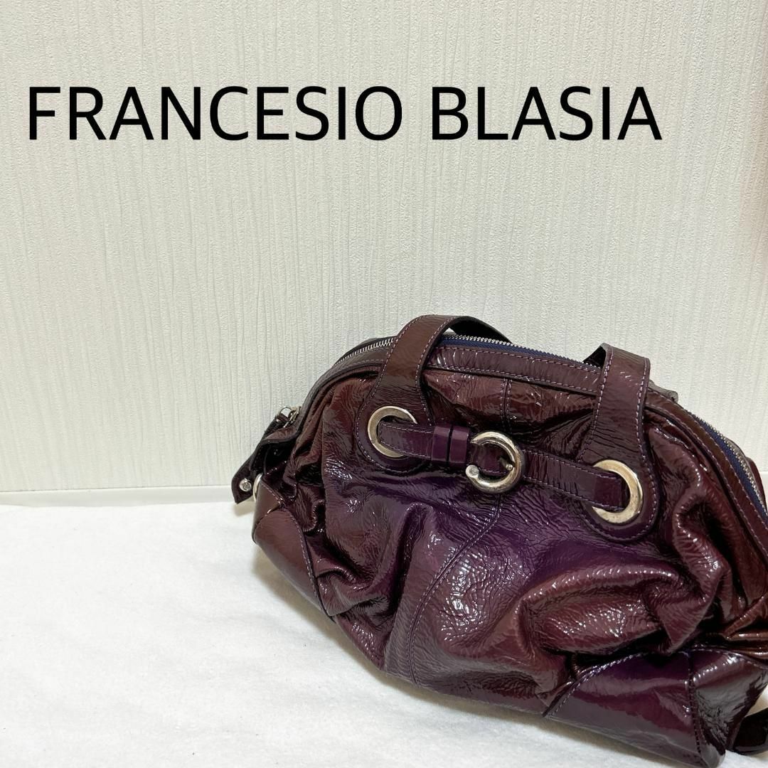 FRANCESCO BIASIA(フランチェスコビアジア)の美品✨FRANCESCO BLASIAビアジアハンドバッグトートバッグパープル紫 レディースのバッグ(トートバッグ)の商品写真