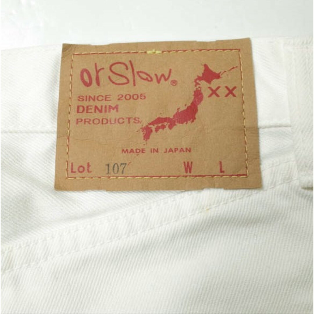 orslow オアスロウ 日本製 107 IVY FIT WHITE DENIM アイビーフィット ホワイトデニムパンツ S(1) ホワイト 5ポケット テーパード ジップフライ ボトムス【中古】【orslow】 メンズのパンツ(デニム/ジーンズ)の商品写真