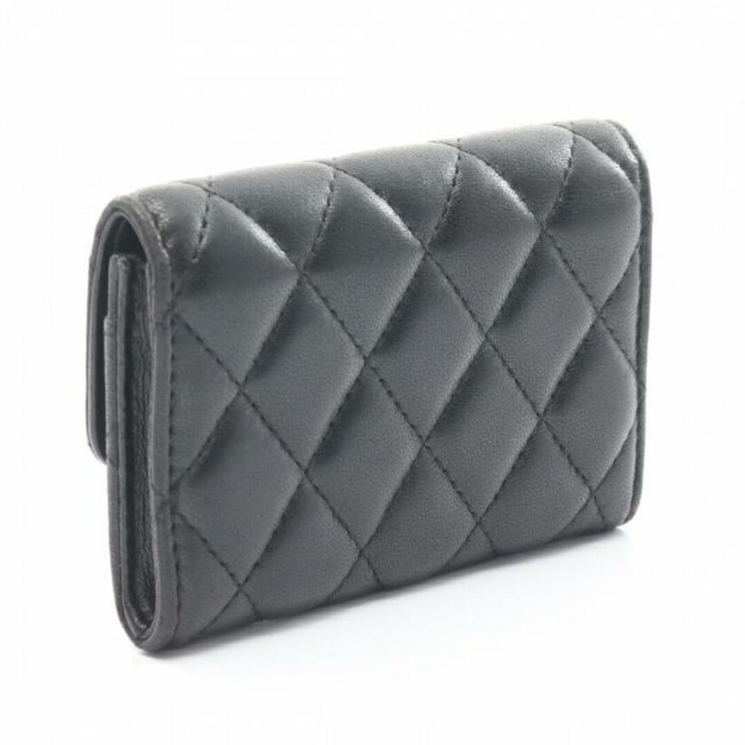 CHANEL(シャネル)のマトラッセ カードケース 名刺入れ ラムスキン ブラック シルバー金具 レディースのファッション小物(名刺入れ/定期入れ)の商品写真