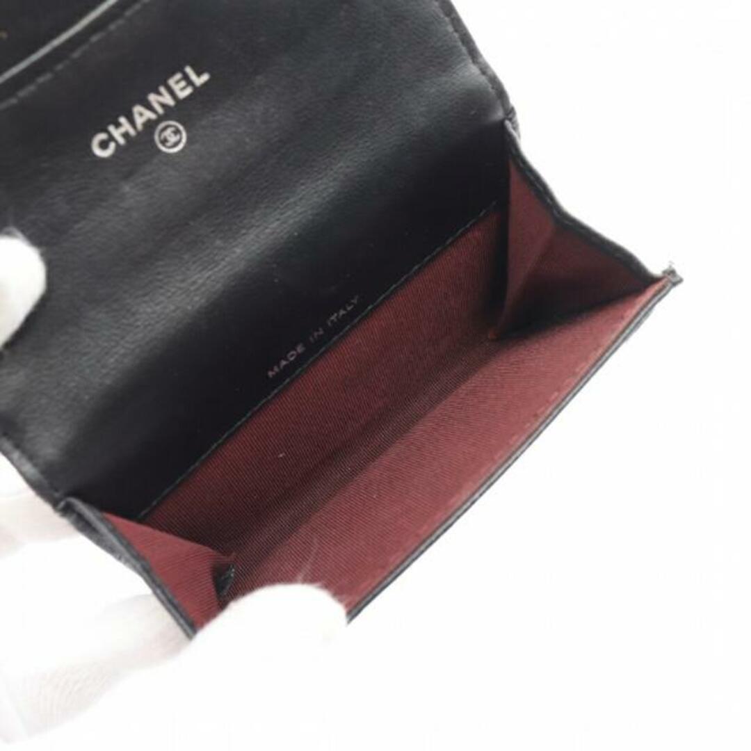 CHANEL(シャネル)のマトラッセ カードケース 名刺入れ ラムスキン ブラック シルバー金具 レディースのファッション小物(名刺入れ/定期入れ)の商品写真