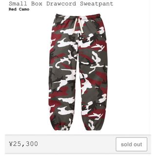 シュプリーム(Supreme)の新品　Small Box Drawcord Sweatpant Red Camo(その他)