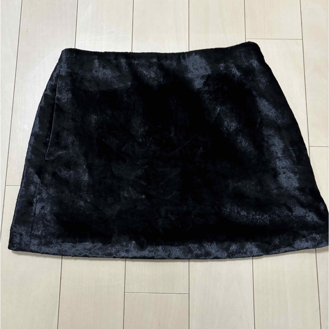 Black10yo biotop Velvet mini skirt black size 0